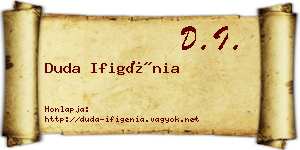 Duda Ifigénia névjegykártya